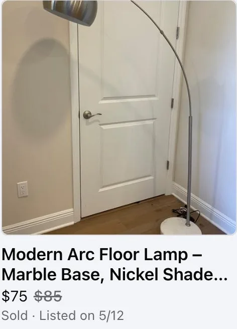 Arc Floor Lamp, sold $75