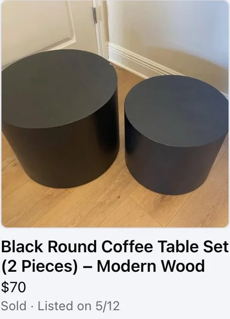Coffee Tables, sold $70