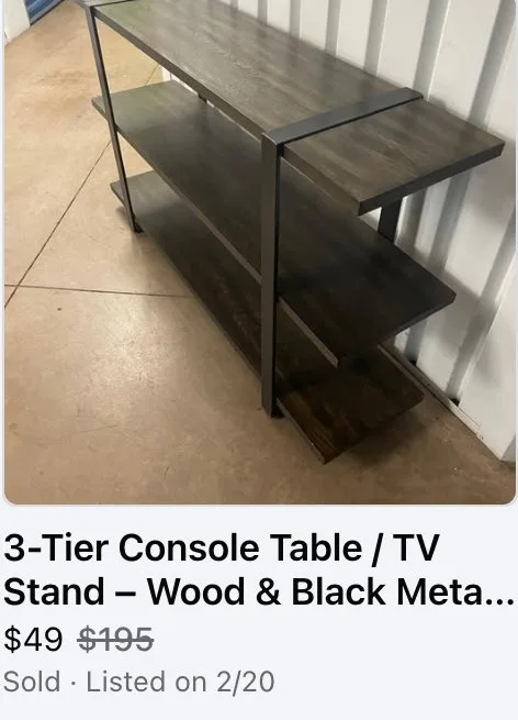 Console Table, sold $49