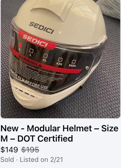 Helmet, sold $149
