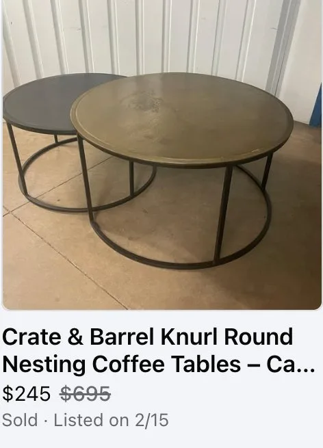 Nesting Tables, sold $245