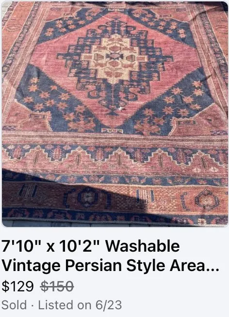 Persian Rug, sold $129