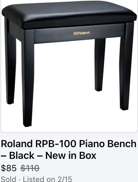 Piano Bench, sold $85