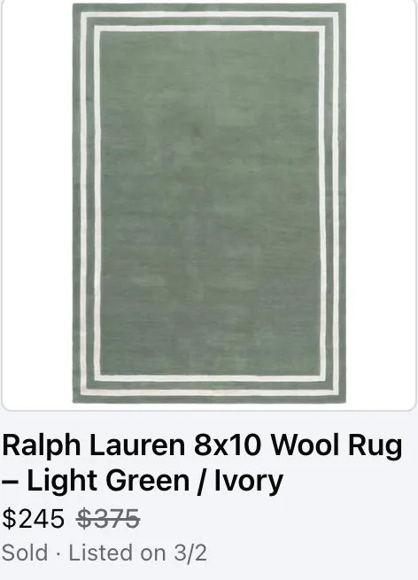 Ralph Lauren Rug, sold $245