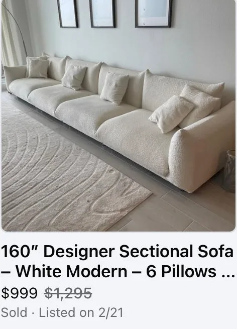 Sectional Sofa, sold $999