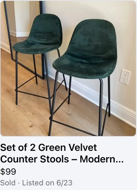 Velvet Stools, sold $99