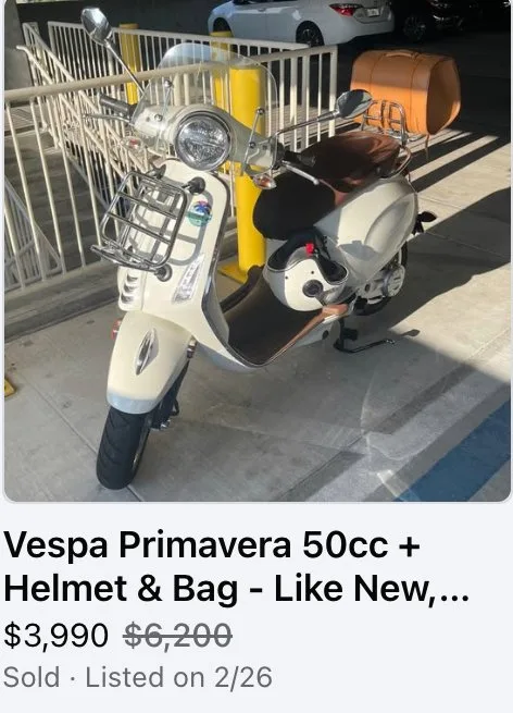 Vespa, sold $3,990