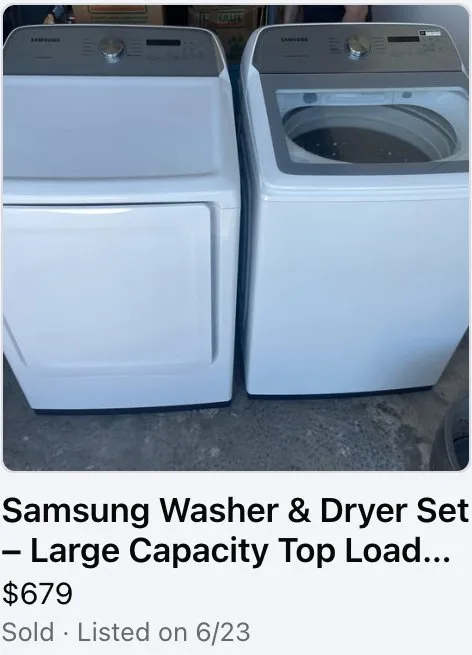 Washer Dryer, sold $679