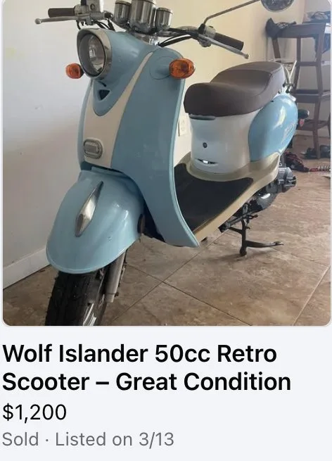 Wolf Scooter, sold $1,200