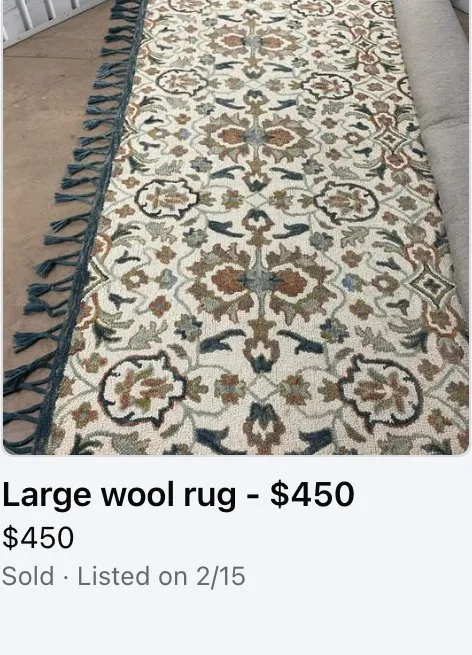 Wool Rug, sold $450